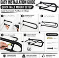 2 Pack Wall Mounted Saddle Racks with Pad Bar, Heavy Duty Saddle Pad Rack