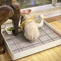 PODOO Rabbit Litter Box – Training Potty Tray for Guinea Pig & Small Pets · Spacious Grid Pan with Low Entrance, Easy-Cl