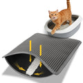 Conlun Cat Litter Trapping Mat for Small Spaces, 23.6"x14.6" Space-Saving Litter Box Floor Mat, Hexagon Grids & Anti-Leak Base, Machine Washable, Non-Slip Kitty Matt for Apartment, Gray
