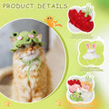 Guiqulai 5 Pack Cute Knitted Cat Hats Dog Hats – Frog Strawberry Pink Flower Tiger Rabbit Funny Hat for Cats Dogs Small Pet Birthday Costume Accessories