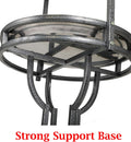 Elegant and Durable Wrought Iron Parrot Bird Play Perch Sturdy 4-Leg Rolling Stand Perch Gym Ground with Removable No Rust Stainless Steel Tray and Feed Cups Toy Hook