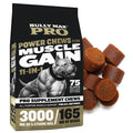 Bully Max 11-in-1 Dog Muscle Builder Power Chews - High Protein Muscle Gain Supplement with Amino Acids - Vet-Recommended for Puppy & Adult Canines, All Breeds & Ages - Made in USA - 75 Soft Chews