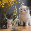 Tsyulog Cat Angel Memorial Figurine, Gray, Resin Sculpture for Cat Lovers, Pet Loss Gift, Hand-Painted