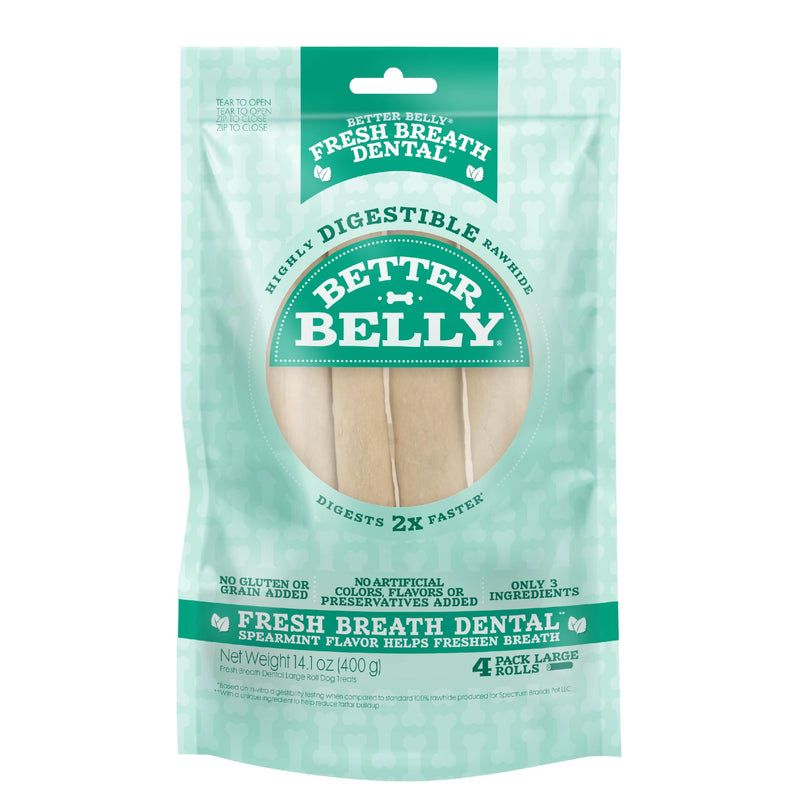 Better Belly Highly Digestible Rawhide Dental Chews, Treat Your Dog to a Chew with NO Artificial Colors or Flavors