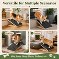 VKWJYOS Dog Ramp for Stairs, 2 Pack Foldable Stair Ramp for Dogs, Adjustable Solid Wood Pet Steps for Small Dogs, Senior, Short-Legged and Injured Pets, Elderly Dog Stair Wedges Assist