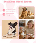 Cfyosnk 6 PCS Cat Food Can Covers Set, Reusable Silicone Can Lids with Opener, Stainless Steel Wet Food Spoon & Cat Treat Squeezer for Pet Feeding and Storage, Fits Cats & Dogs