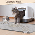 Garoopion Cat Litter Box Mat, Large 40" X 28" Litter Trapping Mat for Cats, Waterproof Silicone Pad for Floor, Gray