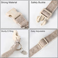 DOGWONG Cotton Hemp Dog Collar, Heavy-Duty Khaki Dog Collar Adjustable Soft Natural Fabric Pet Cute Wedding Puppy Neckla