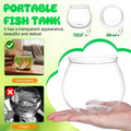 Toddmomy 1 Gallon Transparent Plastic Fish Bowl Small Round Aquarium for Goldfish Turtles Tabletop Fish Tank Office Home