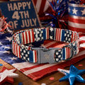 Elegant little tail Independence Dog Collar, Holiday Pet Collar Patriotic Dog Durable Dog Collars Girl or Boy Soft Pet Gift Adjustable Dog Collar for Small Medium Large Dogs