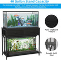 VOWNER 40 Gallon Aquarium Stand with Power Outlet & Cabinet Storage, Black