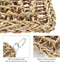 2Pcs Natural Sea Grass Parrot Mat - Foraging Chew Wall Toy with Climbing Rope & Hook, Hanging Play Pad for Lovebirds/Cockatoos/Budgerigars/Conures/Pigeons | 2 Sizes29.53x6.89 &7.48x7.48 Inches