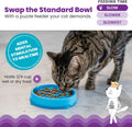 Catstages Kitty Slow Feeder Bowl for Cats & Kittens, 3/4 Cup, Blue, 5"