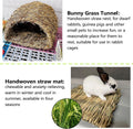 Hamiledyi Bunny Grass Tunnel,Rabbit Grass Bed,Natural Straw Woven Mat Winter Warm Hideaway Hut for Rabbit Gerbil Ferrets