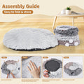 Large Cats Tunnels for Indoor Cats Fluffy Warm Cat Bed and Detachable Cave Tunnels with 20 Pet Toys, Donut Tunnel and Va