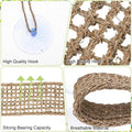 2 Pcs Bearded Dragon Hammock Reptile Lounger, Natural Seagrass Climbing Habitat Decor with Jungle Theme for Lizards, Gec