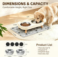 Elevated Dog Bowls with Mat, 2 Stainless Steel for Small Dogs Under 25 Lb