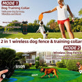 Wireless Dog Fence System for 2 Dogs, 2-in-1 Fence & Training Collar