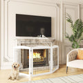 PAWLAND Extra Wide Dog gate for The House, Doorway, Stairs, Freestanding Foldable Wire Pet Gate, Pet Puppy Safety Fence,