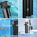 TARARIUM Aquarium Filter U-V for 20-75 Gallon, 200GPH Fish Tank Filter w/ 5W U-V Light Green Clean Machine Submersible P