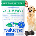 Native Pet Dog Allergy Chews - Dog Allergy Relief with Probiotics and Colostrum for Itchy Skin Relief to Support Seasonal Allergy and Healthy Immune System - All Natural Anti-Histamine - 30 Chews