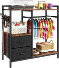 kepptory Dog Closet with Drawers & 4 Hooks, Freestanding Pet Garment Rack for Dog Clothes & Cat Accessories, Pet Supply 