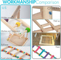 Parrot Playground Large 4 Layers - Small Bird Playground Parakeet Play Stand Bird Gym Parrots playpen Play Playstand Par