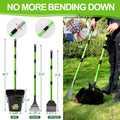 LANNEY Pooper Scooper - 38" Long Adjustable Metal Handle Dog Pooper Scooper Swivel Bin & Rake & Spade with 50 Bags Attac