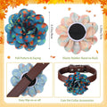 Sanwuta 30 Pcs Fall Pet Collar Flowers Bow Slide Attachments, Pumpkin