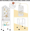 DWVO 62-inch Metal Bird Cage for Cockatiels, Parrots, Pigeons