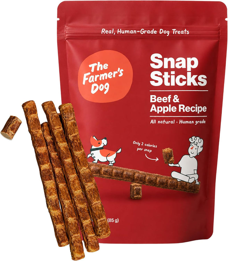 The Farmer's Dog Snap Sticks, Human Grade Dog Treats, Beef & Apple 3oz