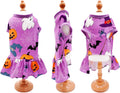 2PCS Halloween Dog Dresses for Small Dogs Skirts Sundress S