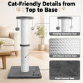 34-Inch Tall Cat Scratching Post for Large Cats, Stable Base, Gray