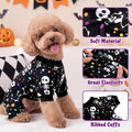 XPUDAC Dog Halloween Pajamas for Small Medium Dogs Skull Costume Soft Puppy Clothes Pet Outfit cat Jumpsuits, Medium