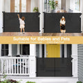 Reinforced 42" Extra Tall Pet Gate 55" Wide Retractable Baby Gate with Support Rods - Retractable Dog Gate Indoor/Outdoor Retractable Gate, Bottom Anti-Escape Tall Dog Gates for Doorways, Black