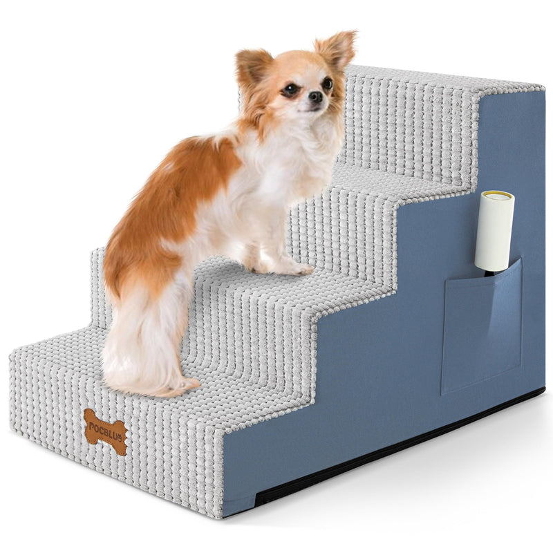 POCBLUE Dog Stairs for Bed 17.7
