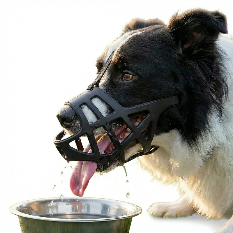 Breathable Basket Dog Muzzle for Extra Large Dogs, Adjustable Reflective Anti-Biting Barking Chewing Muzzle, Soft Durable Pet Muzzle Allows Drinking Panting for 55-88 lbs Extra Large Breed Dogs