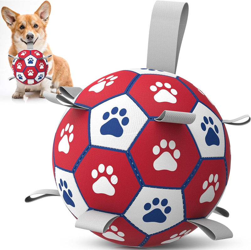 Diman Dog Balls,6 Inch Balls for Dogs with Straps, Dog Soccer Ball