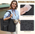 SlowTon Dog Purse Carrier - Portable Dog Carrier with Pockets & Safety Leash for Small Dogs Under 12 lbs, Breathable Pet