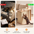 Cat Corner Side Table Scratcher, 2-in-1 Couch Protector from Cat Claws with Scratching Posts, Sturdy Wood Frame & Replac