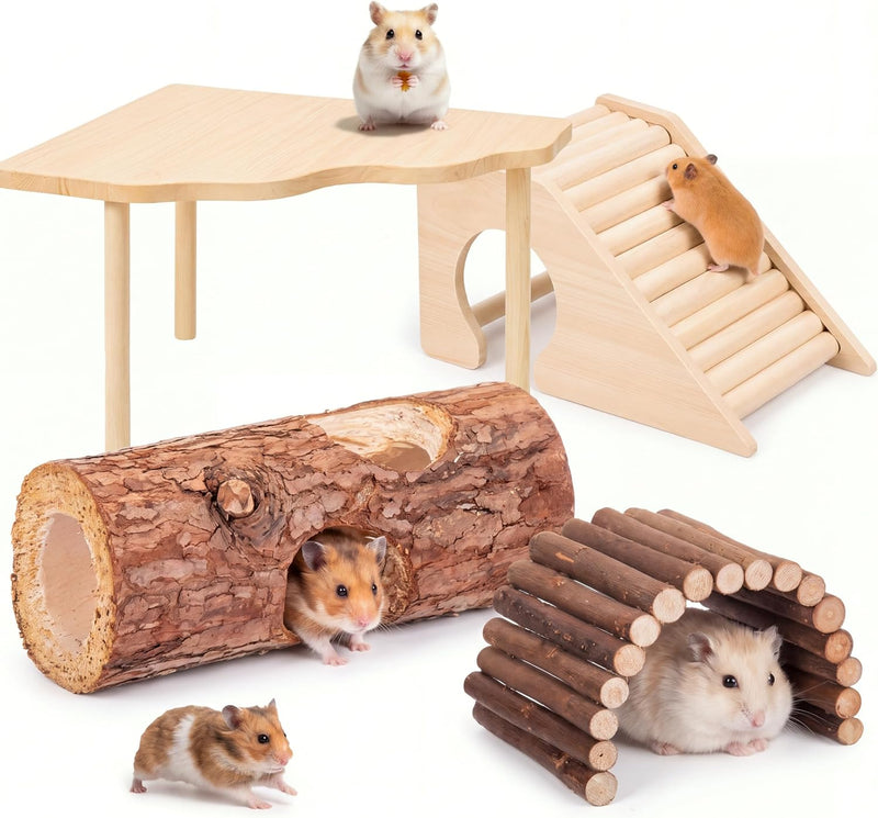 Breezehug 4 Pcs Hamster Cage Accessories Hamster Platform Toy, Hole