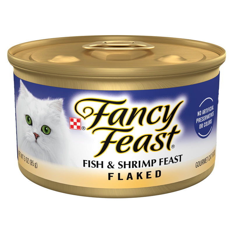 Purina Fancy Feast Wet Cat Food Flaked Fish and Shrimp Feast - (Pack of 24) 3 oz. Cans