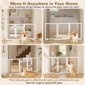 Free Standing Dog Gate Indoor, Foldable Dog Gate for Stairs Doorways