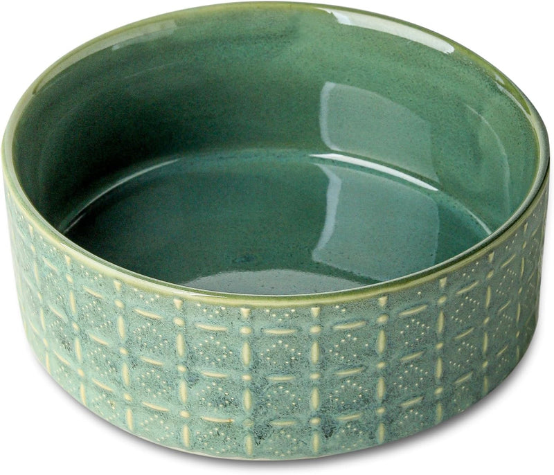 Seyatoo Ceramic Dog Bowl, 6.5 inch Pet Dog Food Bowl Water Bowls, Dogs Dish for Middle and Small Dogs, Puppy, Green