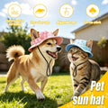Dog Sun Hat, Hat for Dogs with Ear Holes, Pet Apparel Accessories, Breathable Drawstring for Summer Sun Protection, Outd