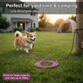 BTINESFUL 8ft 15ft 20ft 30ft Reflective Small Tie Out for Dogs up to 35 Pounds, 1/4-in Rope Long Dog Tie Downs for Yard, Lightweight Outside Training Tether for Dogs Puppies Cats (8ft x 1/4", Purple)