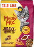 Meow Mix Gravy Bursts, Dry Cat Food, Savory Chicken Flavor, 13.5 lb. Bag