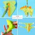 Hedgehog Leash and Harness Clothes Accessories, Dinosaur Shaped Harness Leash for Training Playing, Hamster Clothes for 