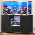 Snughome 55-75 Gallon Aquarium Stand with Power Outlet, Heavy Duty Fish Tank Stand with 7 Drawers, 8-Leg Reinforced Meta