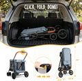 CANINE CANYON Scout Pet Stroller, Heavy Duty Dog Stroller for Large & Medium Dogs, Foldable Pet Stroller for 2 Dogs with All-Terrain Wheels, Storage Pocket & Cup Holder, 55 lbs Capacity, Grey